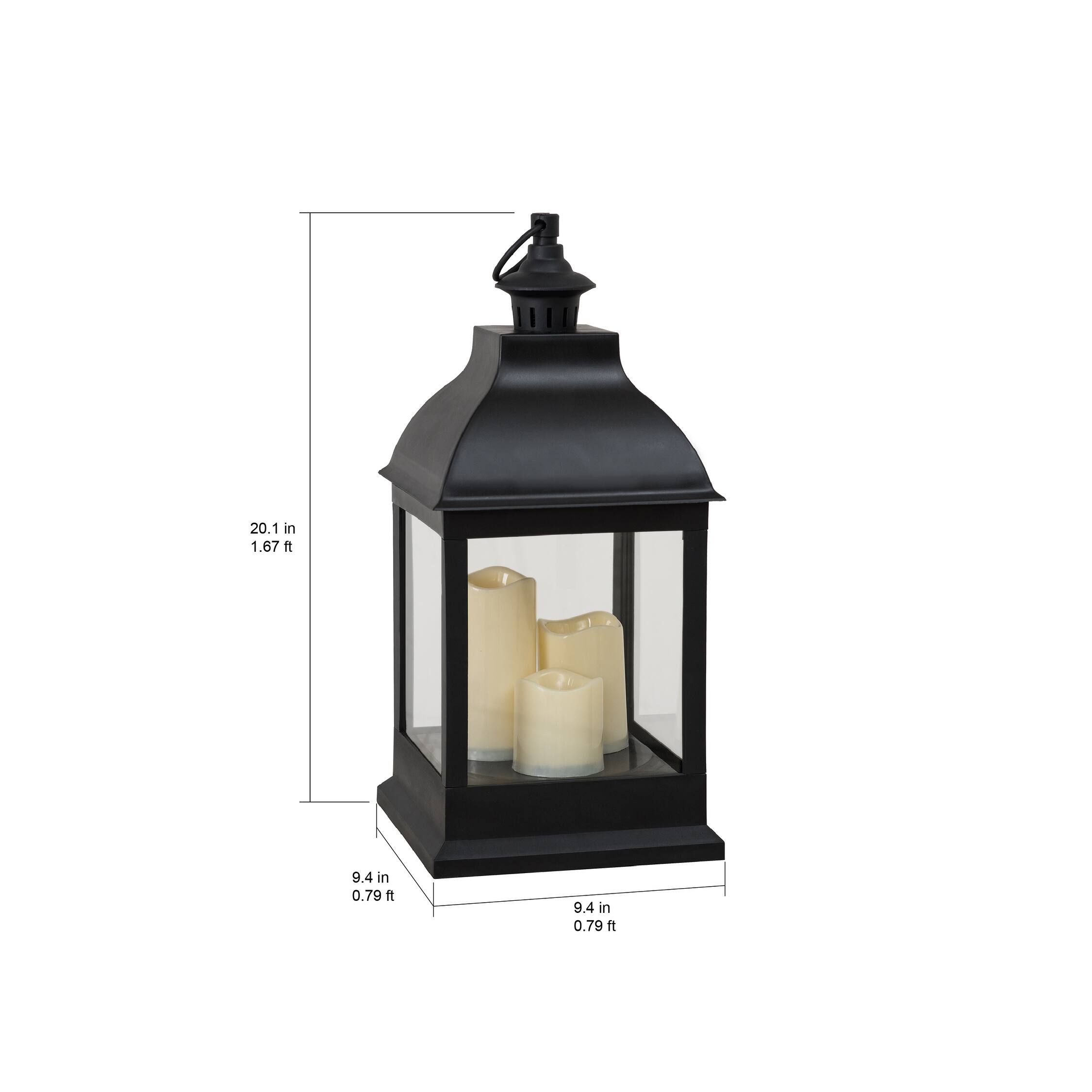 Sunjoy 20" LED Battery Powered Lantern, Outdoor Patio Decorative Light